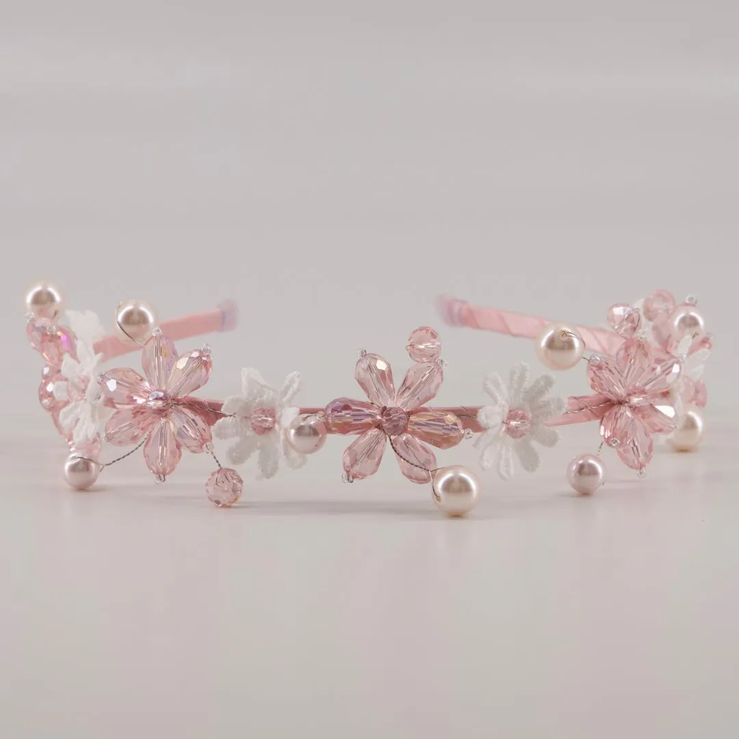 The Jophiel Crystal Flowers Designer Headband