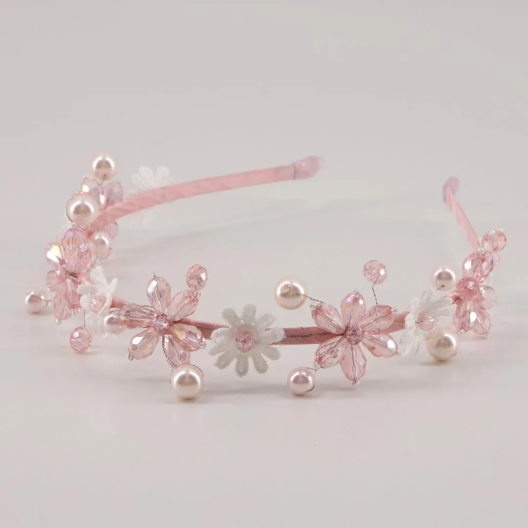 The Jophiel Crystal Flowers Designer Headband