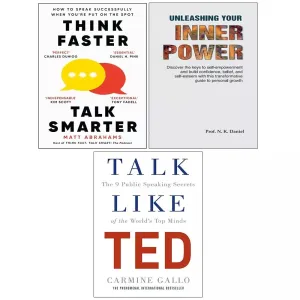Think Faster Talk Smarter,Talk Like TED,Unleashing Your Inner Power 3 Books Set