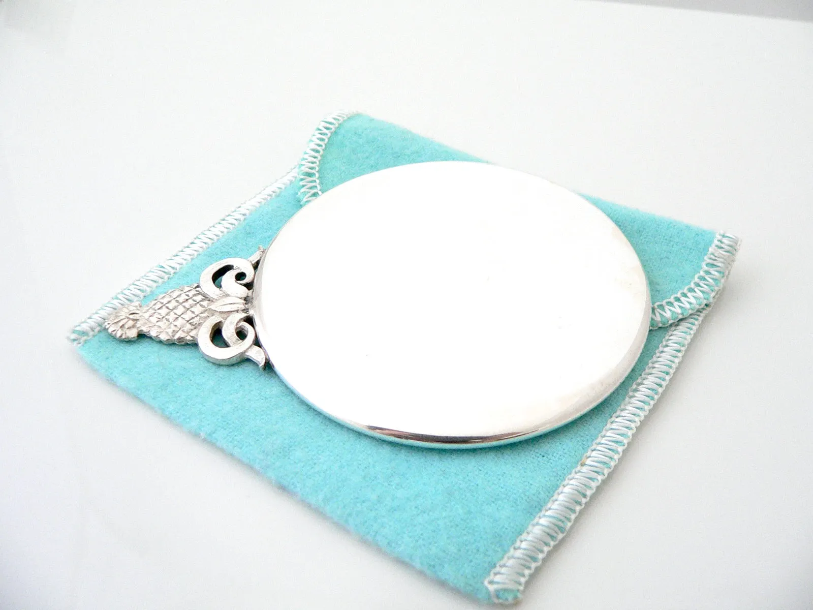 Tiffany & Co Silver Pineapple Handbag Bag Purse Mirror Vintage Love Gift Pouch