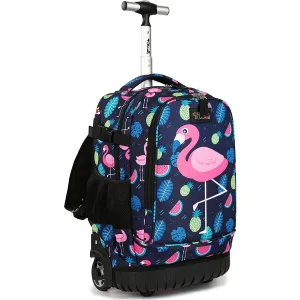 Tilami Black Flamingo 18 inch Kids Rolling Backpack Laptop Backpack