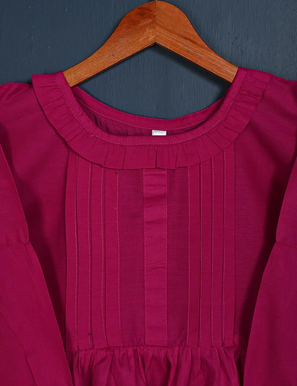 TS-157A-Fuchsia - Scarlet Love - Cotton Stitched Frock