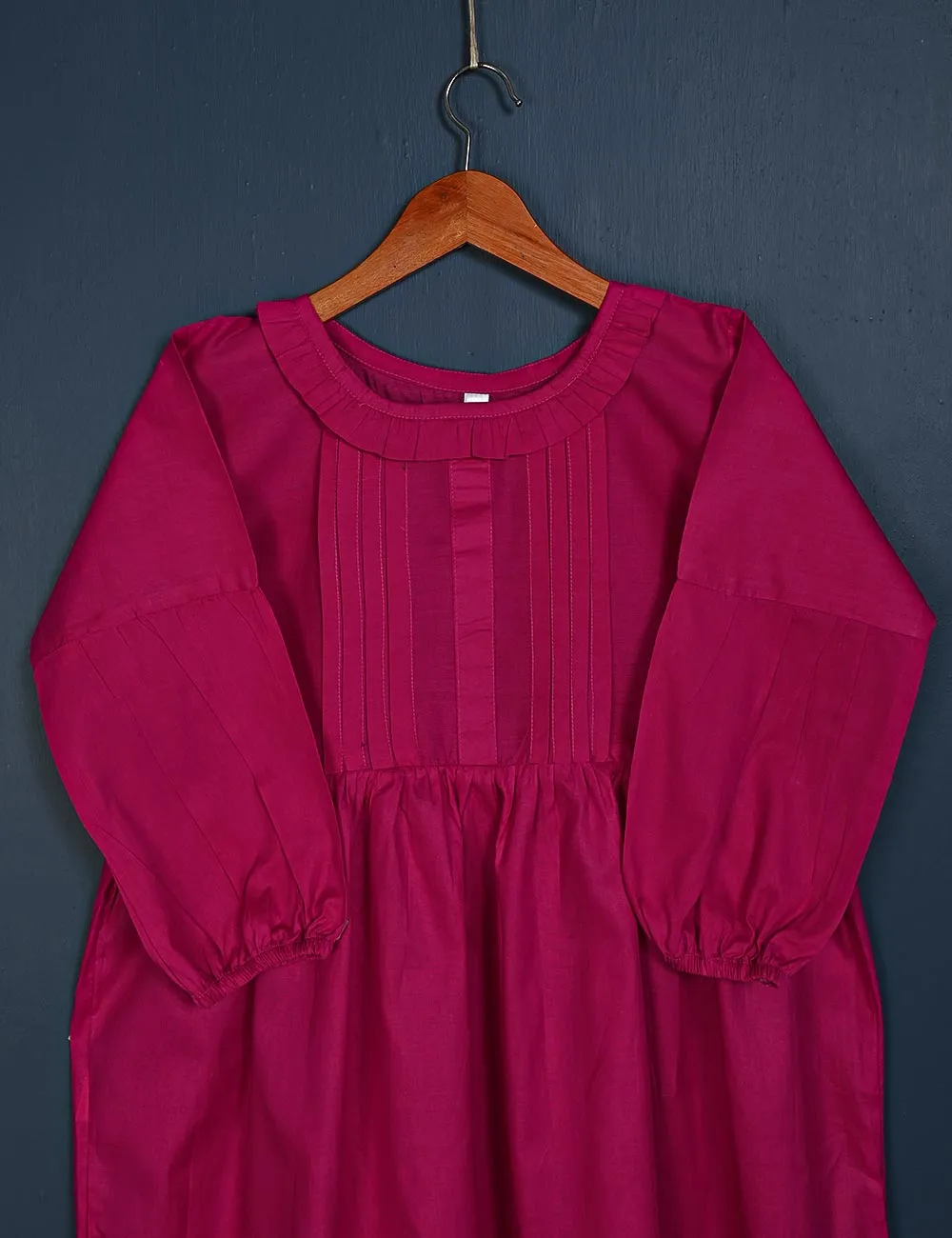 TS-157A-Fuchsia - Scarlet Love - Cotton Stitched Frock