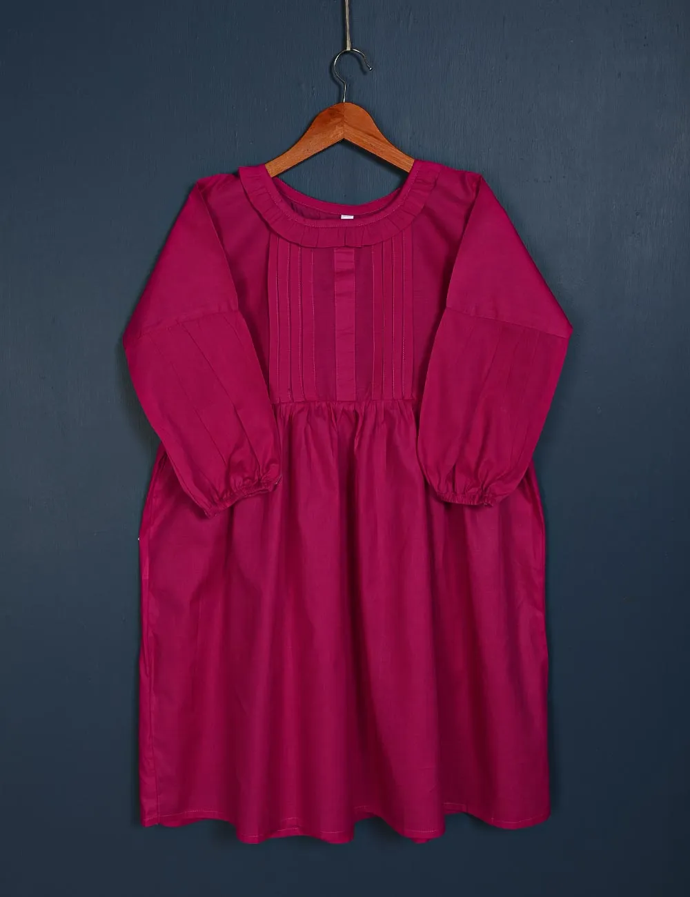 TS-157A-Fuchsia - Scarlet Love - Cotton Stitched Frock