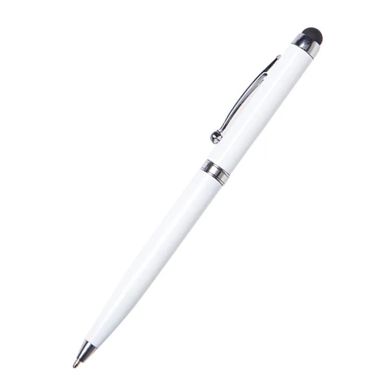 Twist-Type Business Pen With Stylus And Silver Clip