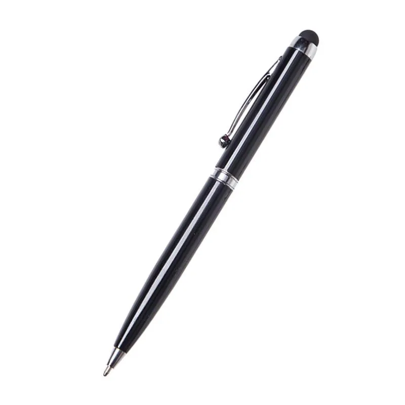 Twist-Type Business Pen With Stylus And Silver Clip
