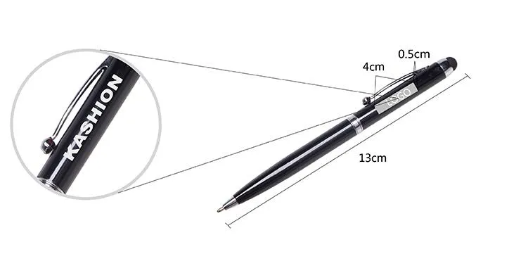 Twist-Type Business Pen With Stylus And Silver Clip