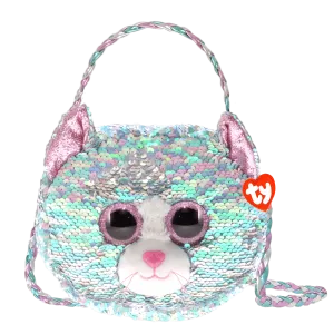 Ty Whimsy the Cat Reversible Sequin Purse