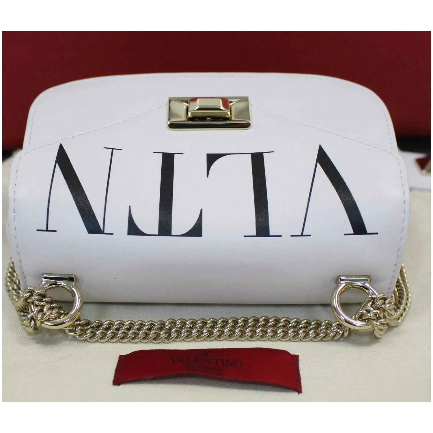 VALENTINO Garavani VLTN Leather Crossbody Bag White - 15% OFF