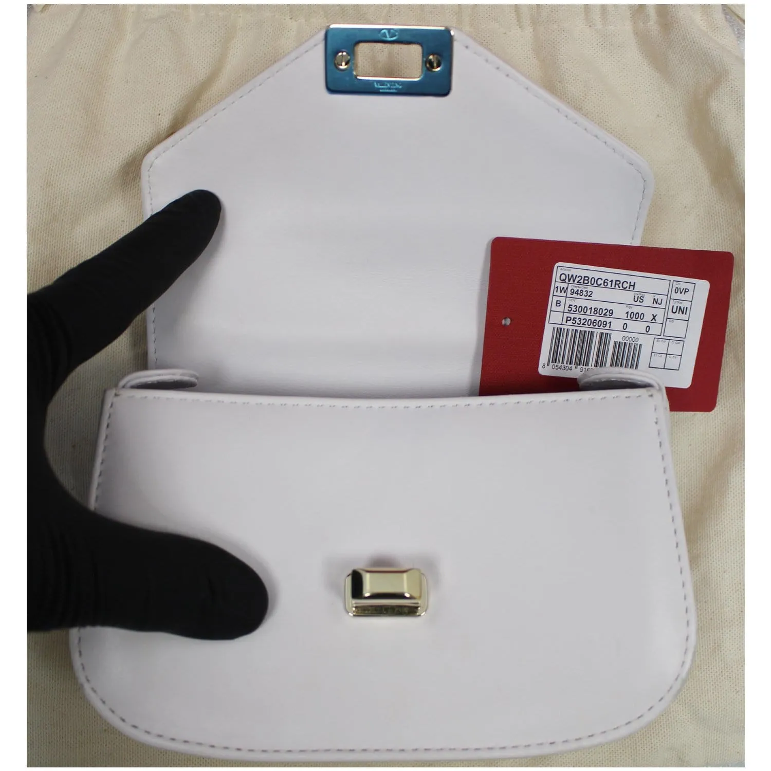 VALENTINO Garavani VLTN Leather Crossbody Bag White - 15% OFF