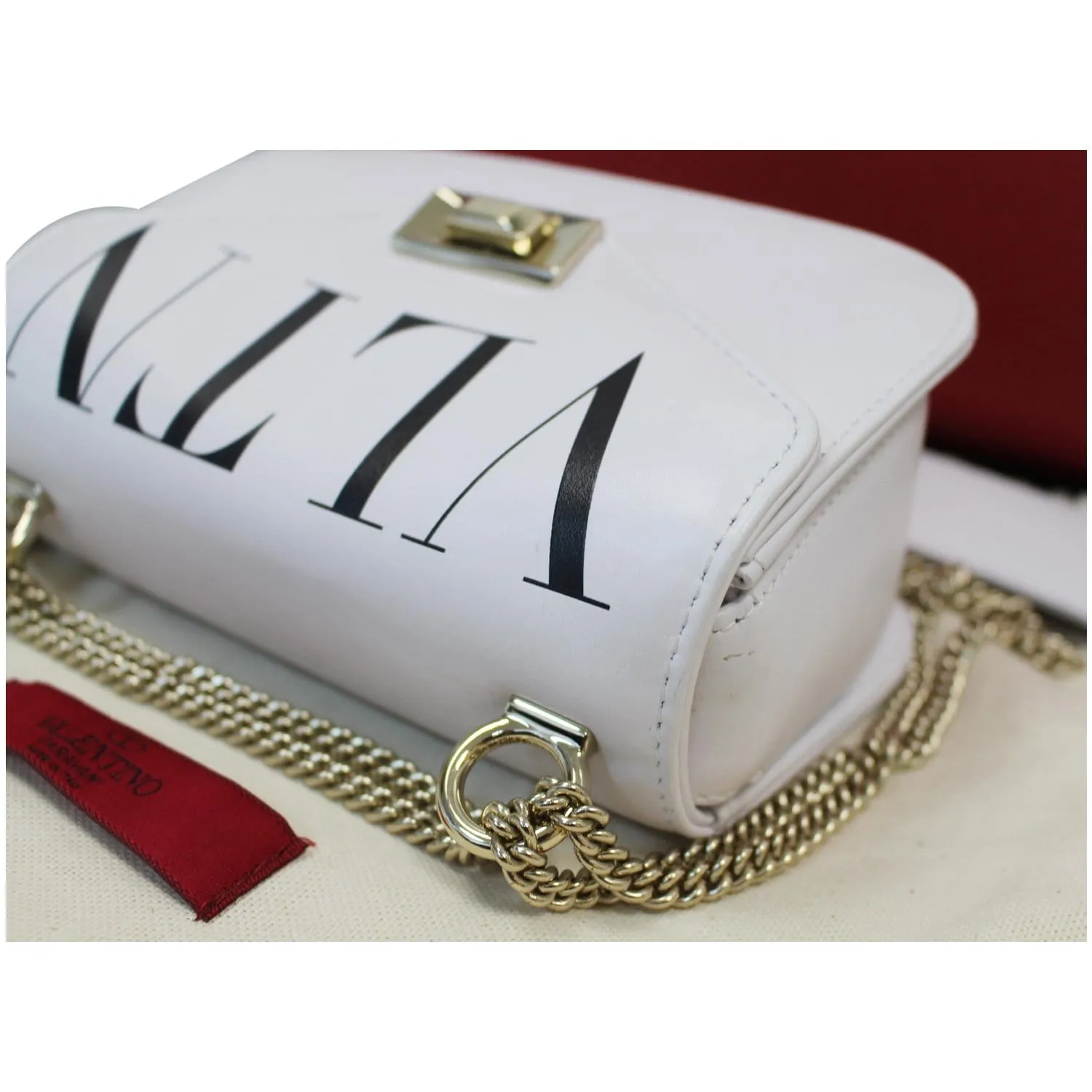 VALENTINO Garavani VLTN Leather Crossbody Bag White - 15% OFF