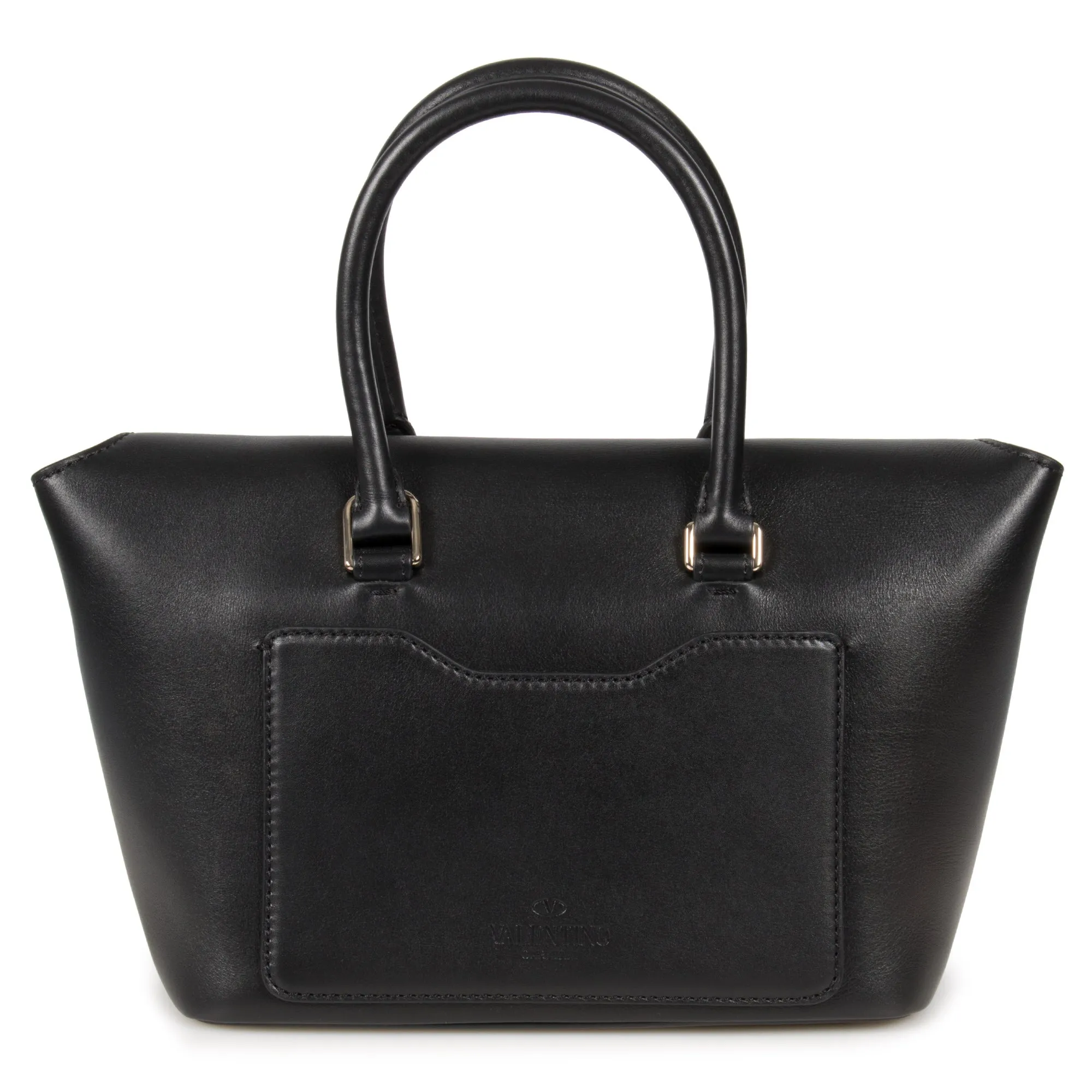 Valentino Small Demilune Double Handle Bag in Black
