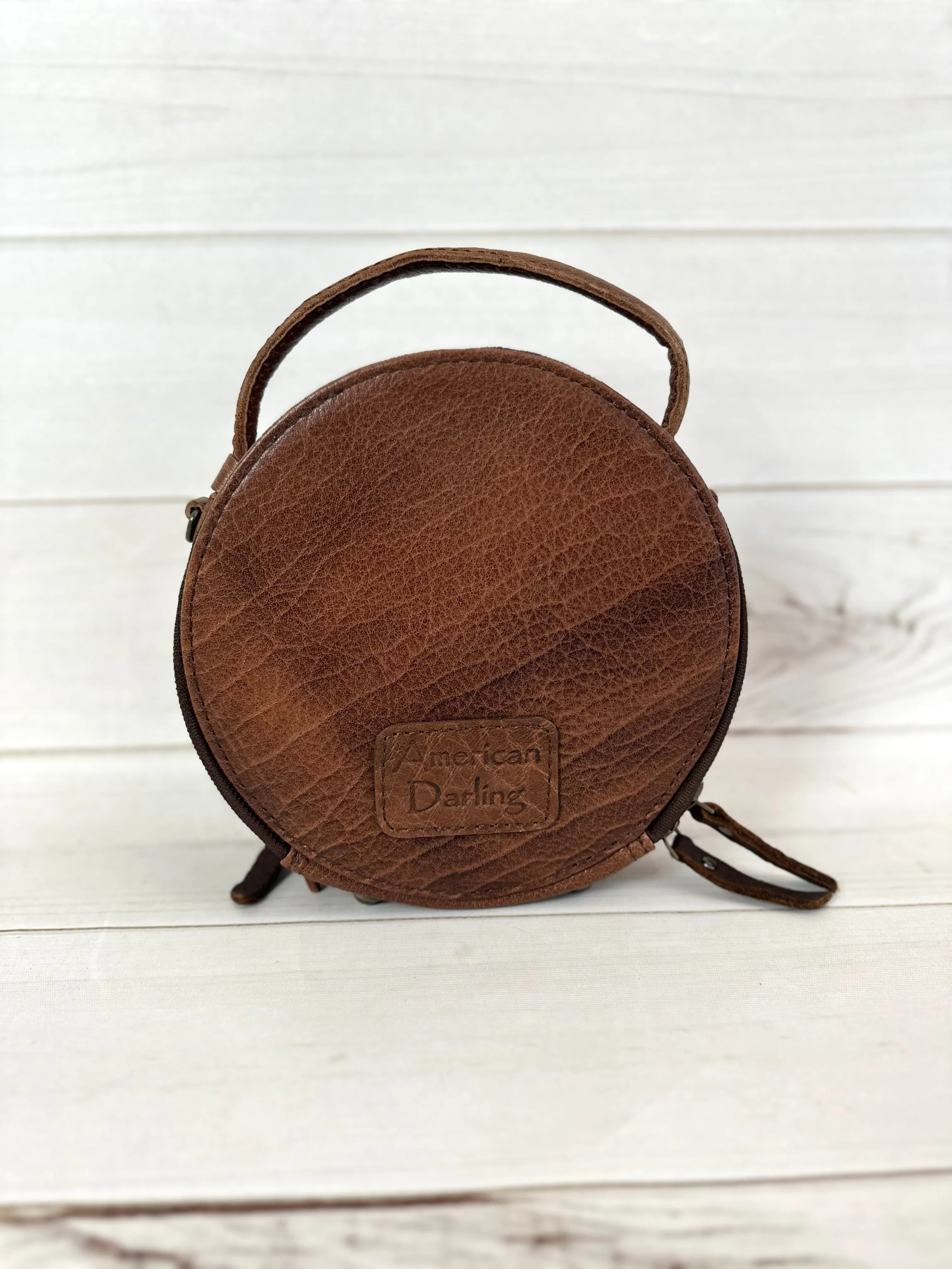 Vegas Aces Leather Tooled Canteen Bag