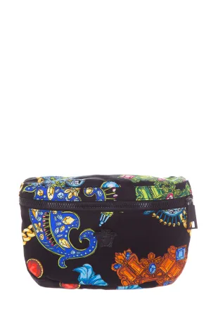Versace Black & Multi Printed Fanny Pack