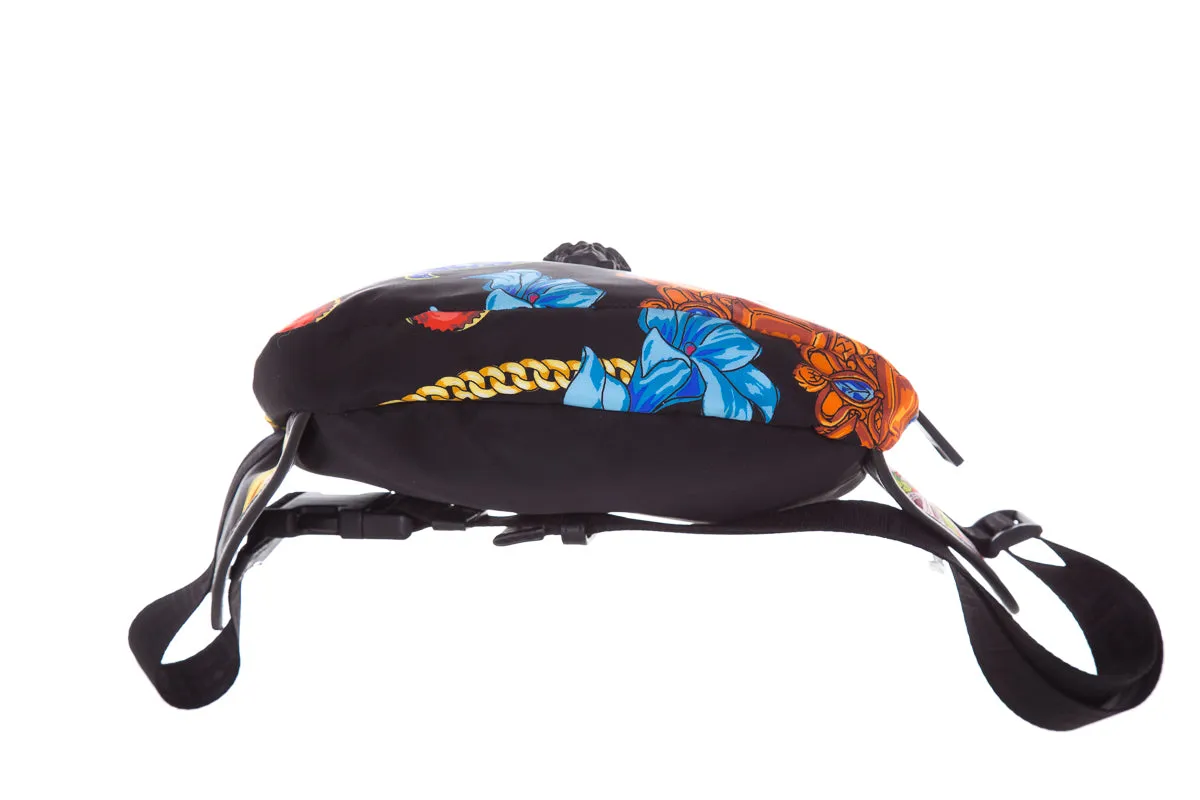 Versace Black & Multi Printed Fanny Pack