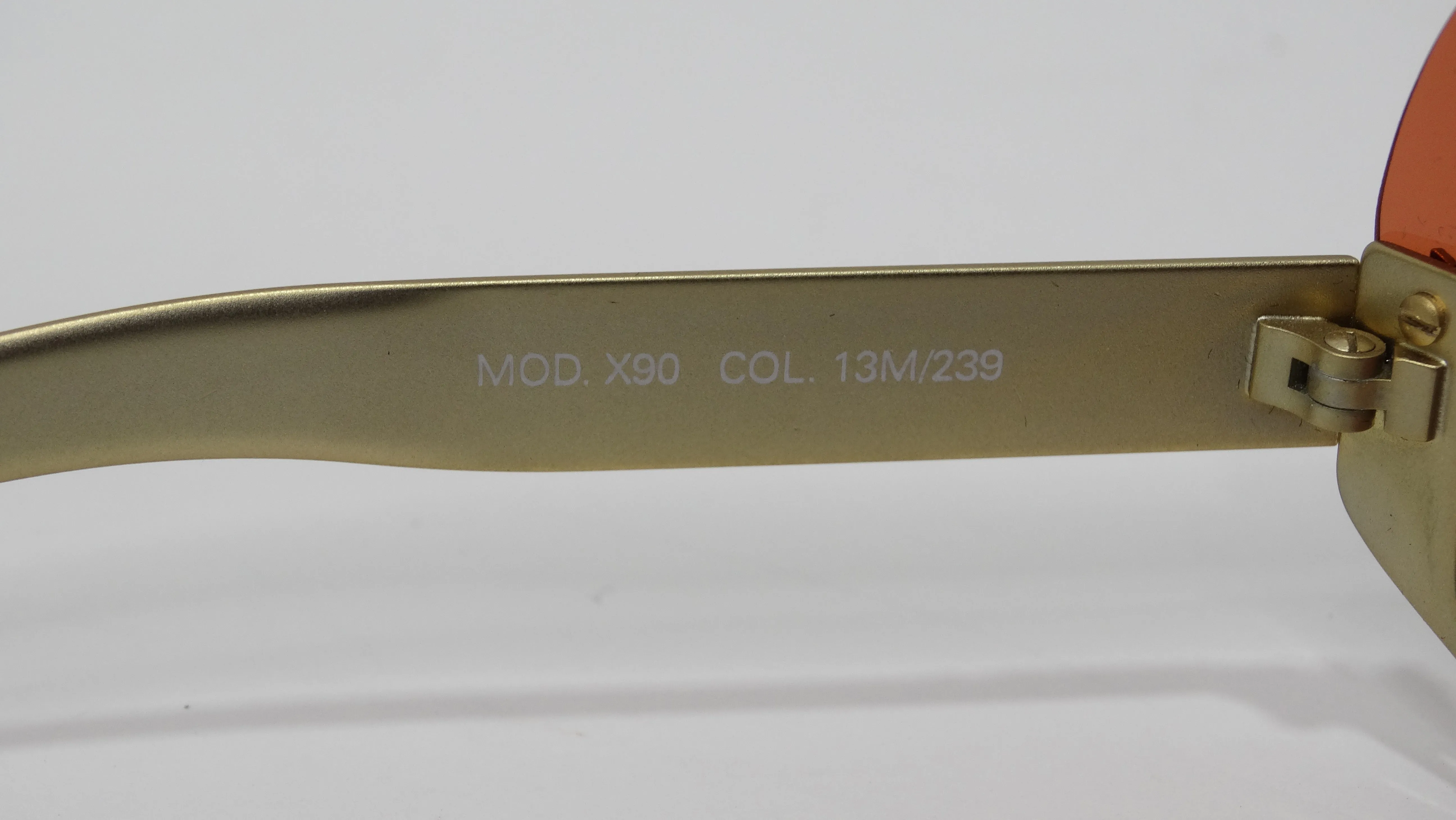 Versace Vintage 1990's Orange/Gold Shield Sunglasses