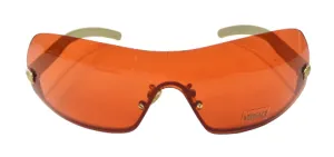 Versace Vintage 1990's Orange/Gold Shield Sunglasses