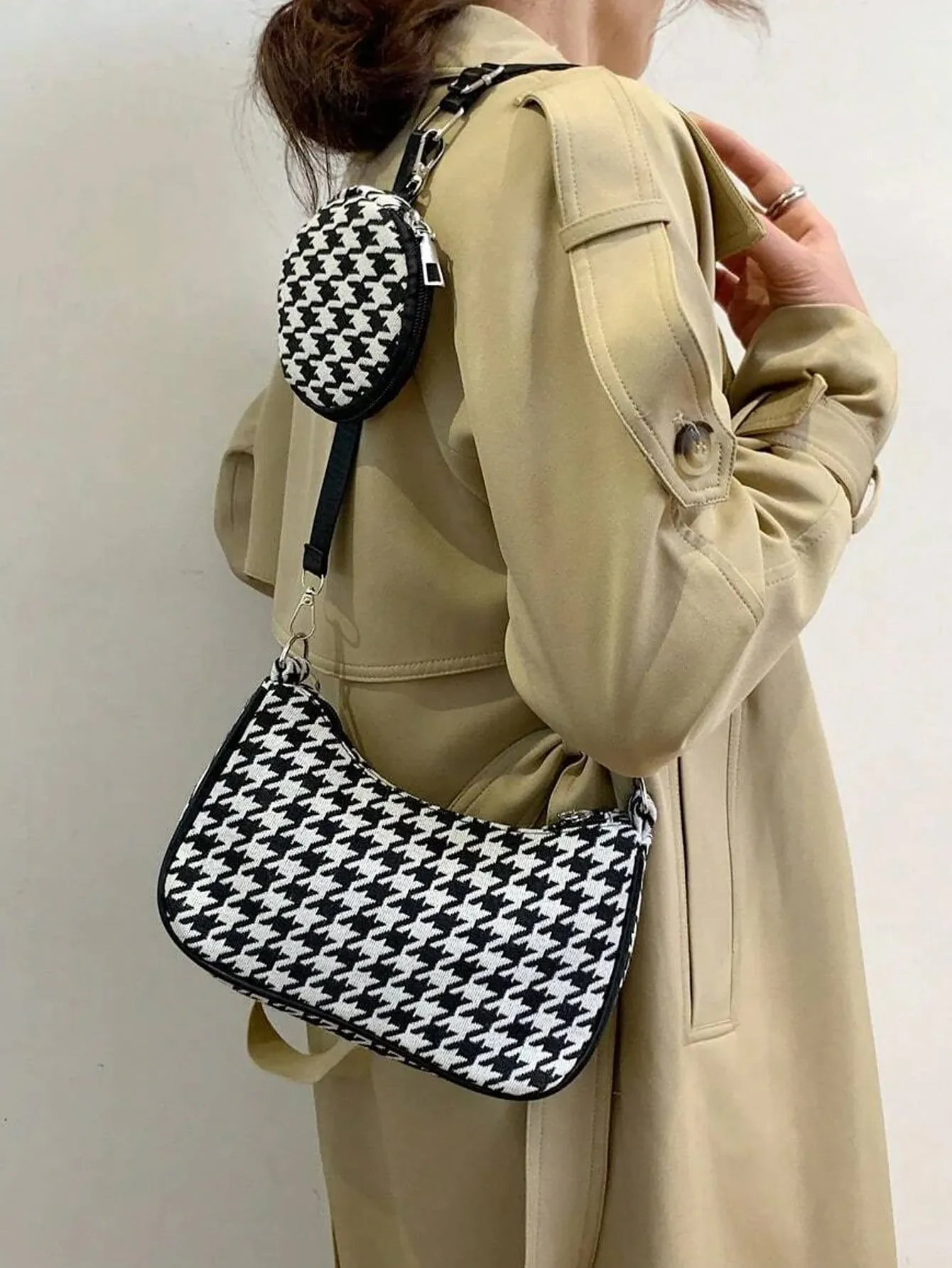 Versatile Personality Crossbody & Shoulder Bag With Black Wallet
