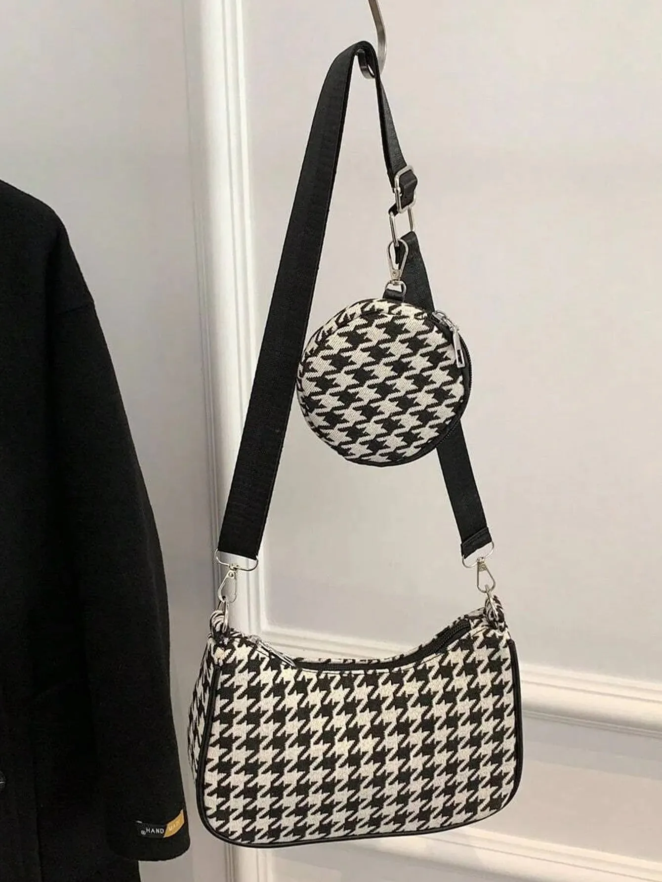 Versatile Personality Crossbody & Shoulder Bag With Black Wallet