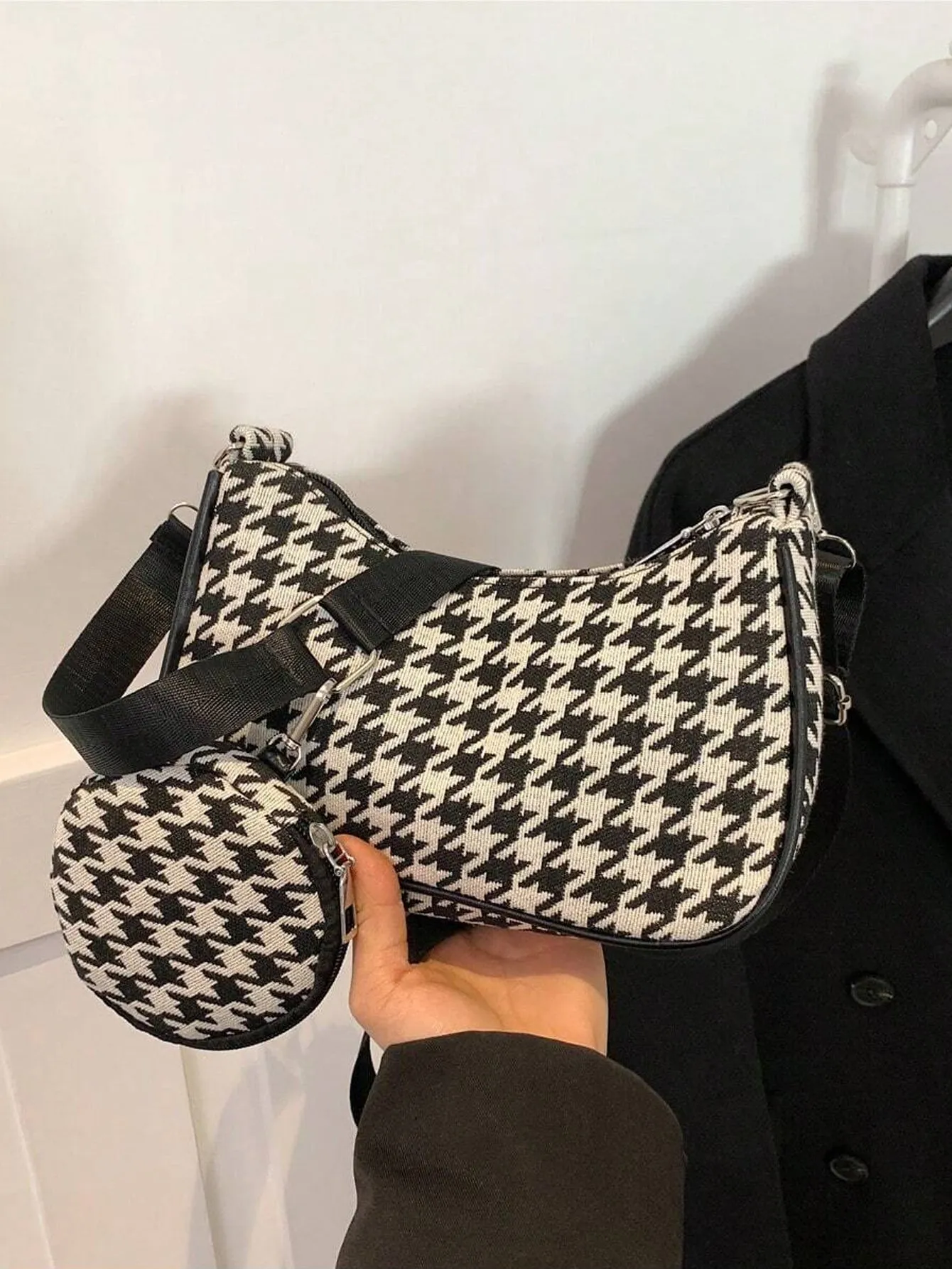 Versatile Personality Crossbody & Shoulder Bag With Black Wallet
