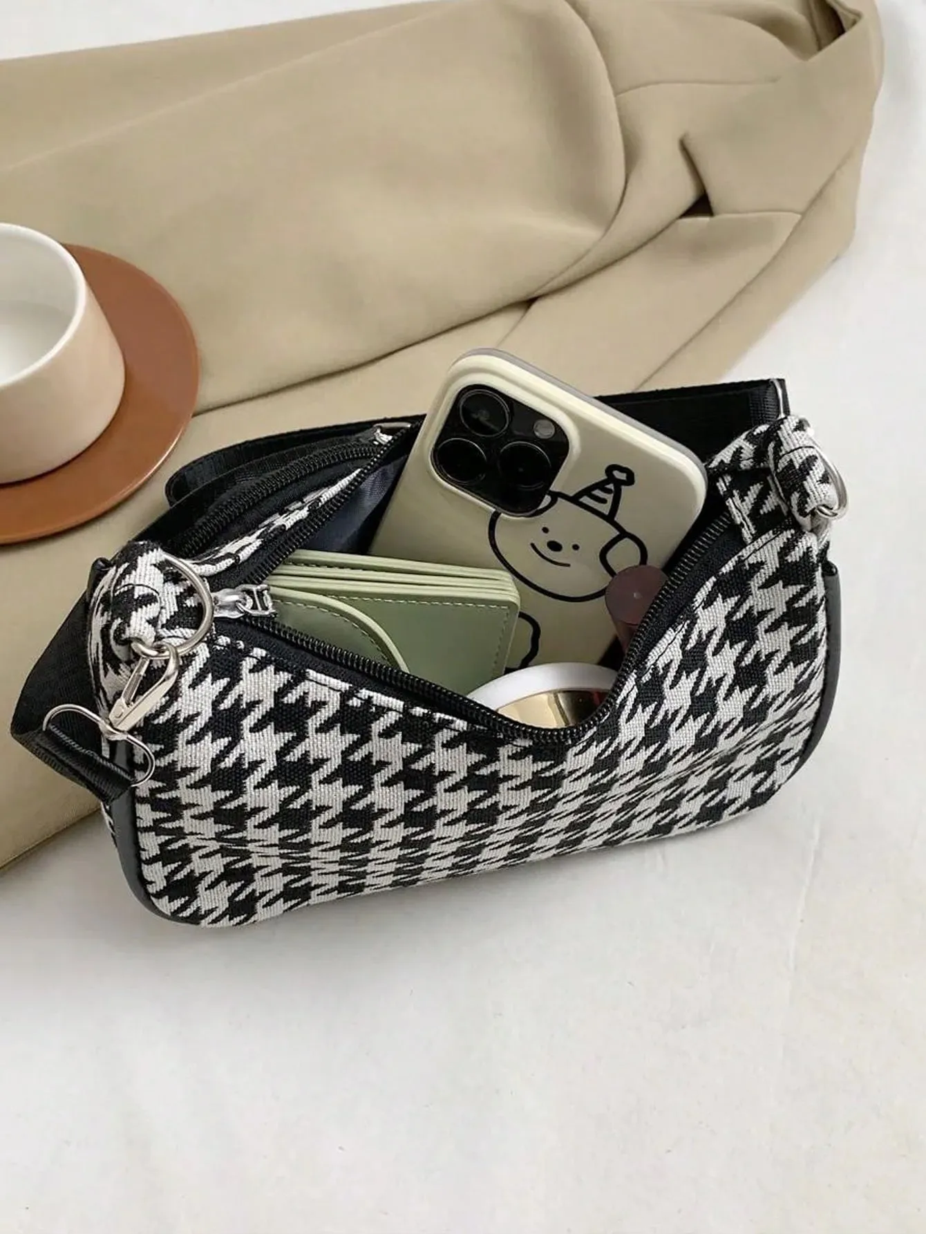Versatile Personality Crossbody & Shoulder Bag With Black Wallet