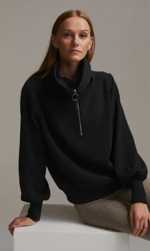 Vine Half Zip in Black