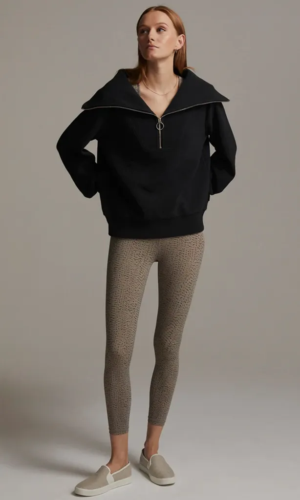 Vine Half Zip in Black