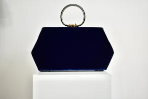 Vintage 1950 Blue Velvet Handbag by Ingber