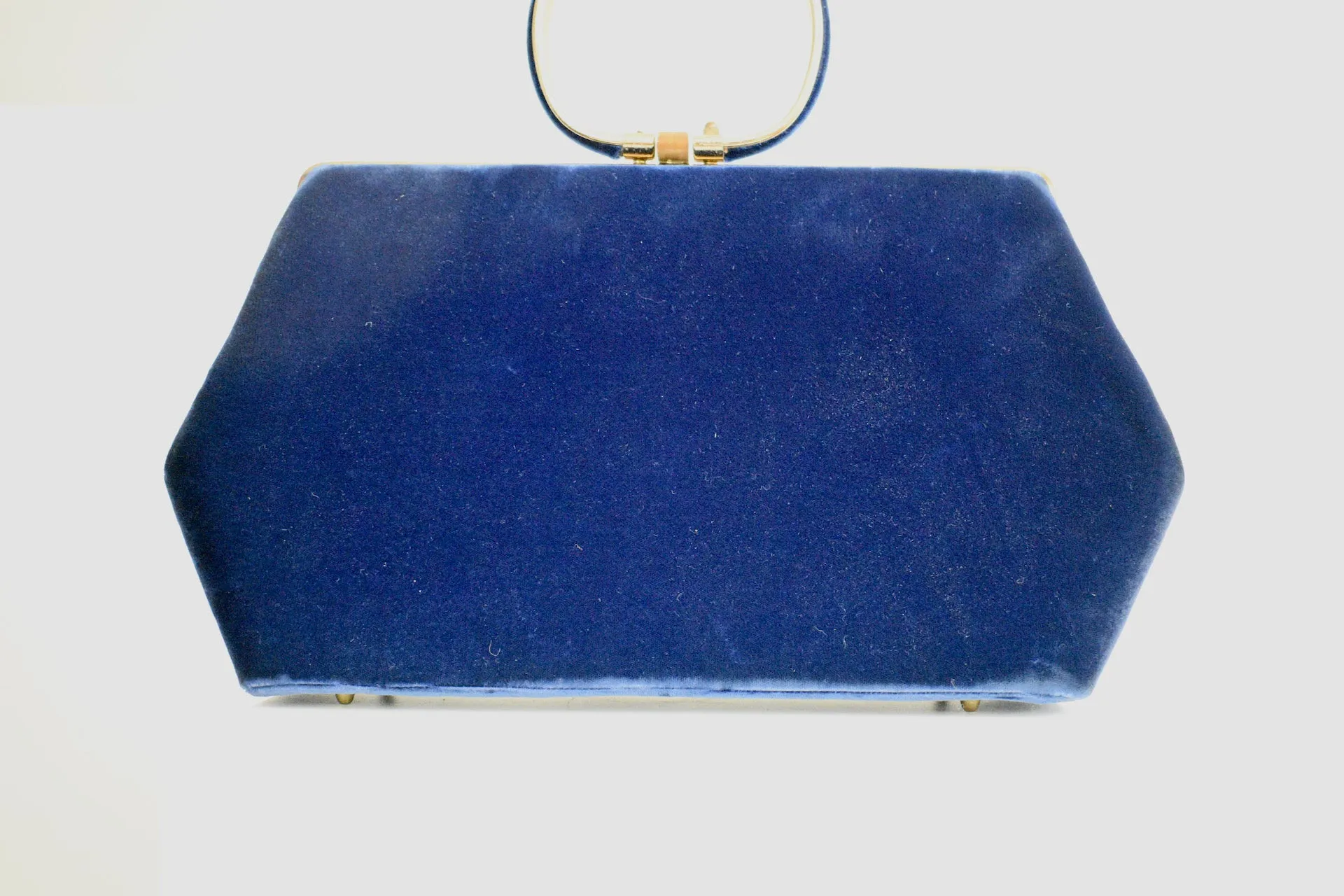 Vintage 1950 Blue Velvet Handbag by Ingber