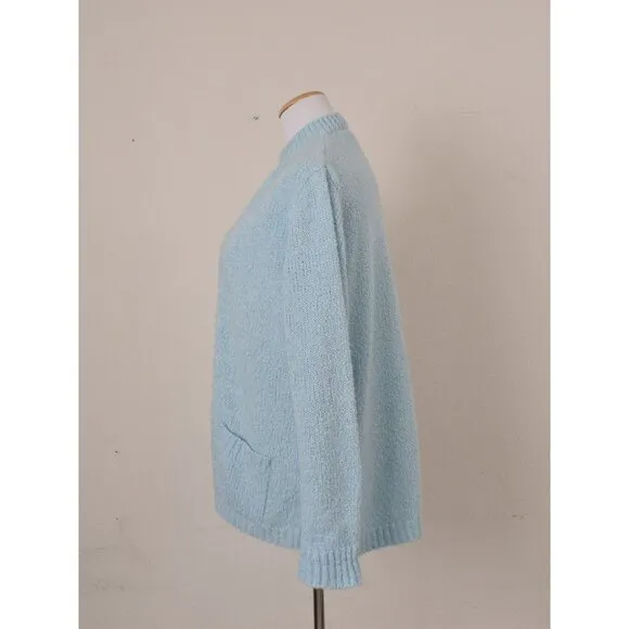 Vintage 80s Blue Granny Acrylic Sweater size 42