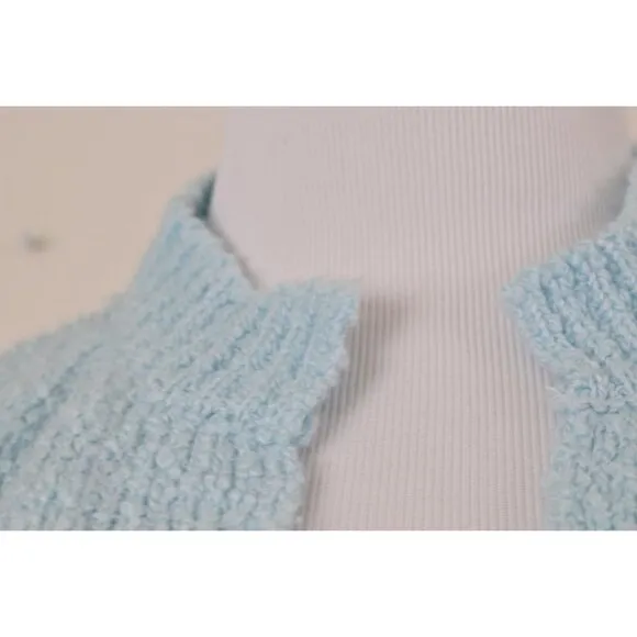 Vintage 80s Blue Granny Acrylic Sweater size 42