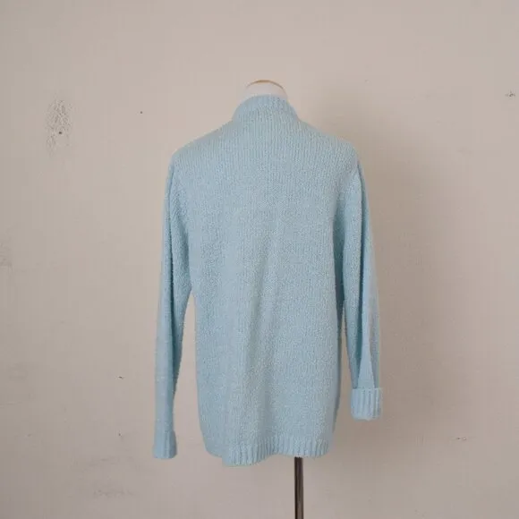 Vintage 80s Blue Granny Acrylic Sweater size 42