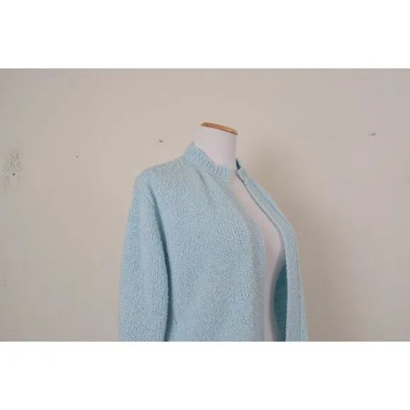 Vintage 80s Blue Granny Acrylic Sweater size 42
