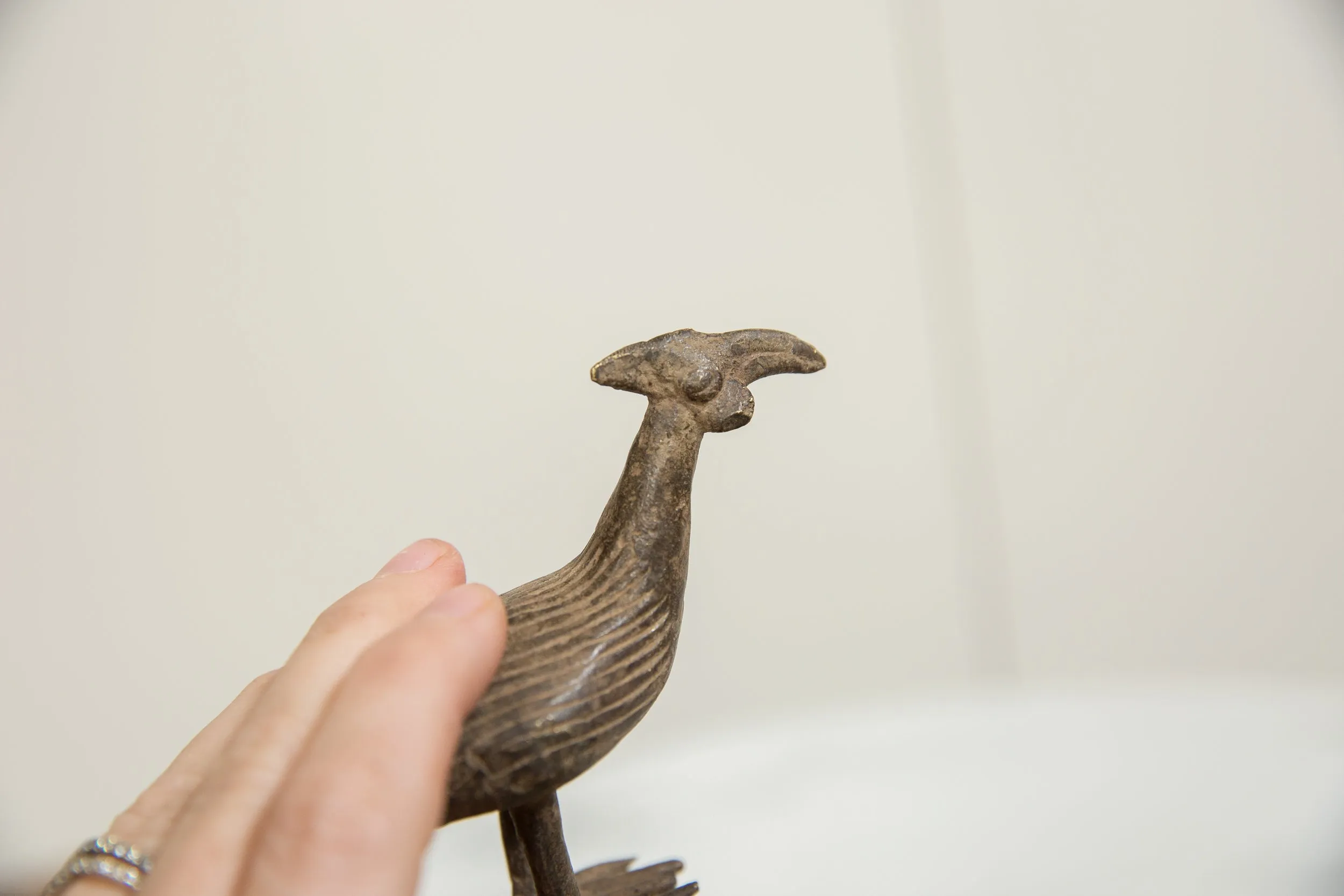 Vintage African Bronze Kori Bustard Bird