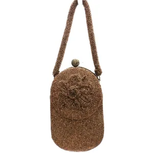 Vintage Beaded Bag Unusual Shape Copper Beads Custom Calem 1940s