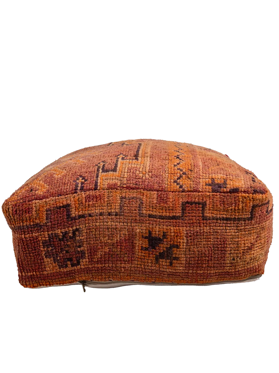 Vintage Beni M'Guild Pouf - Fiery Hues