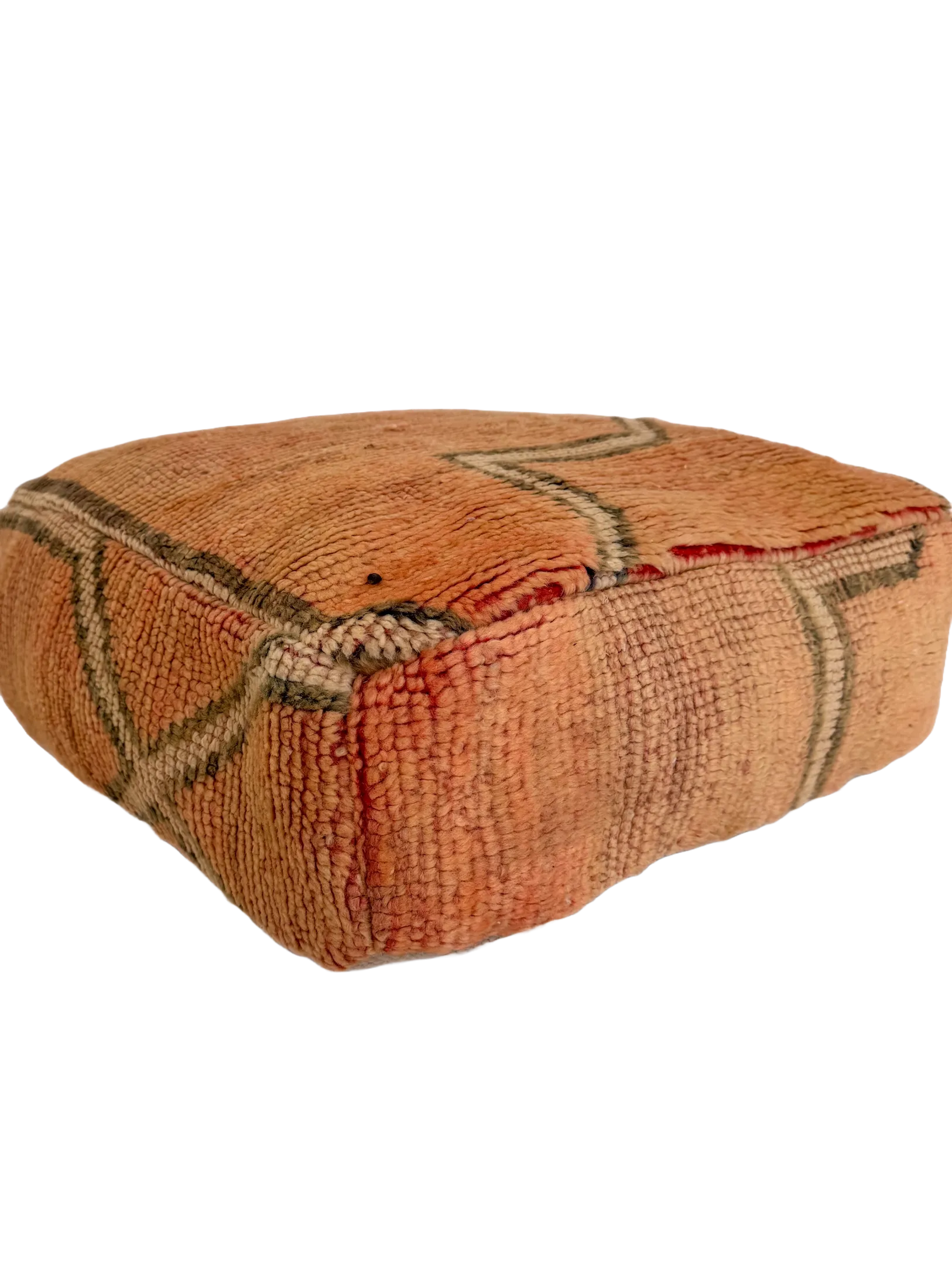 Vintage Beni M'Guild Pouf - Peach Maze