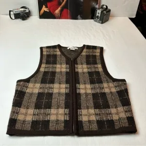 Vintage Casual Corner zipper dark academia cropped sweater vest