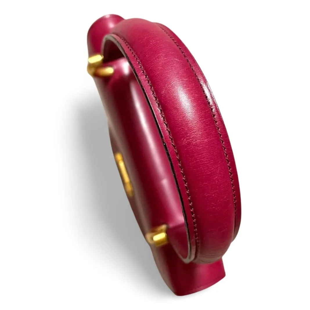 Vintage Celine bordeux,wine red leather  handbag. Classic and elegant purse for daily use. 060903ap