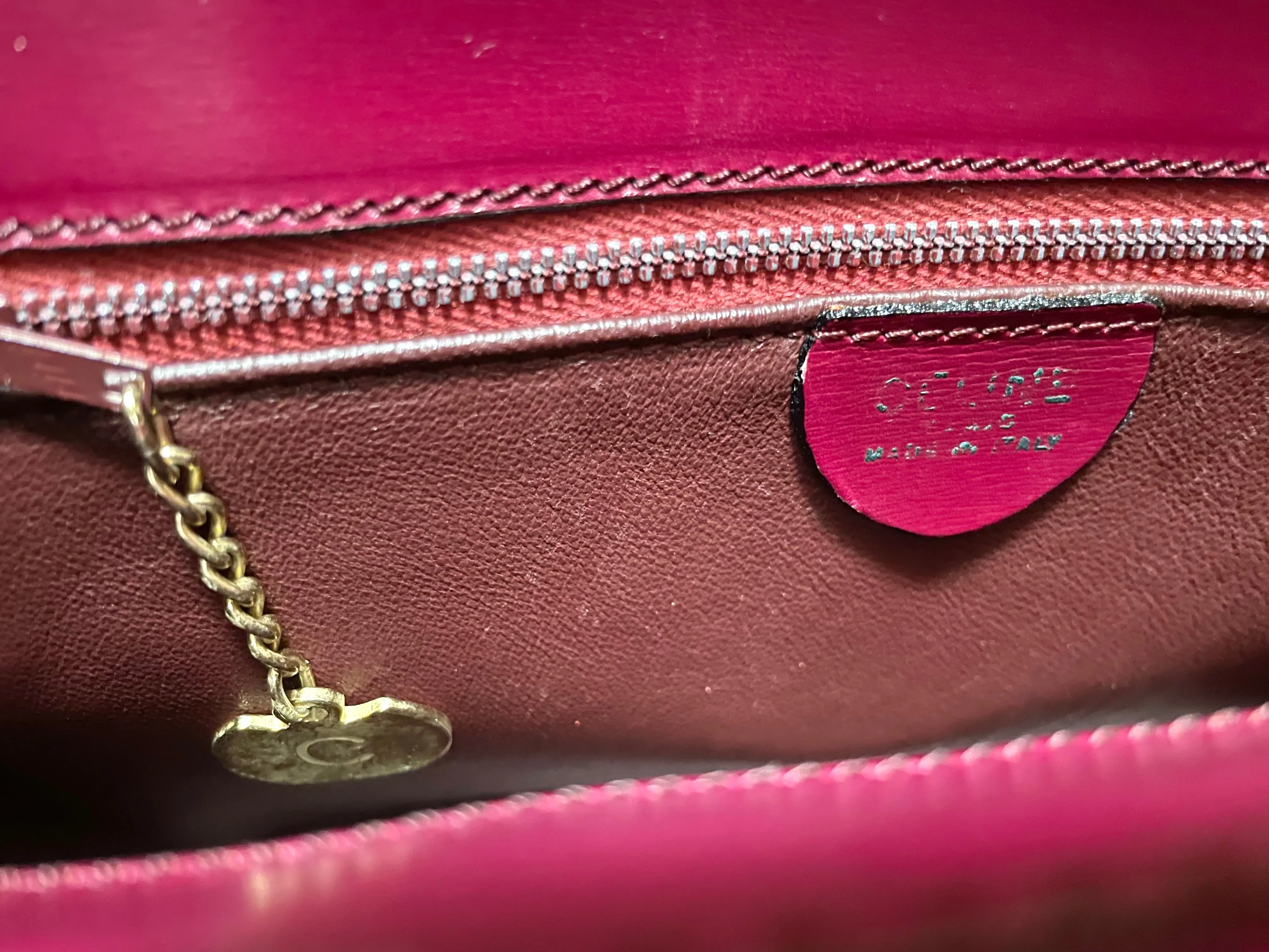 Vintage Celine bordeux,wine red leather  handbag. Classic and elegant purse for daily use. 060903ap