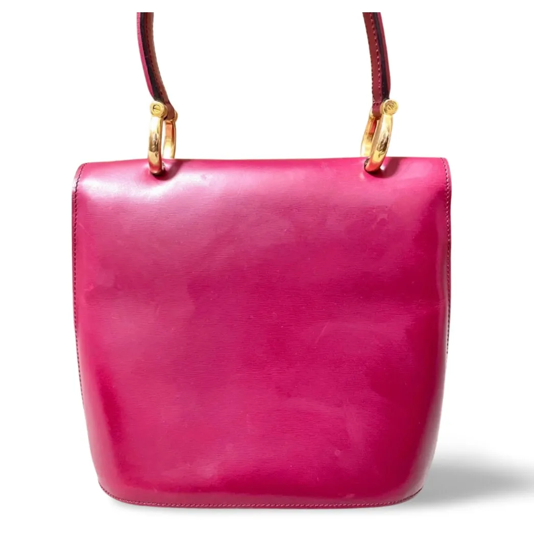 Vintage Celine bordeux,wine red leather  handbag. Classic and elegant purse for daily use. 060903ap