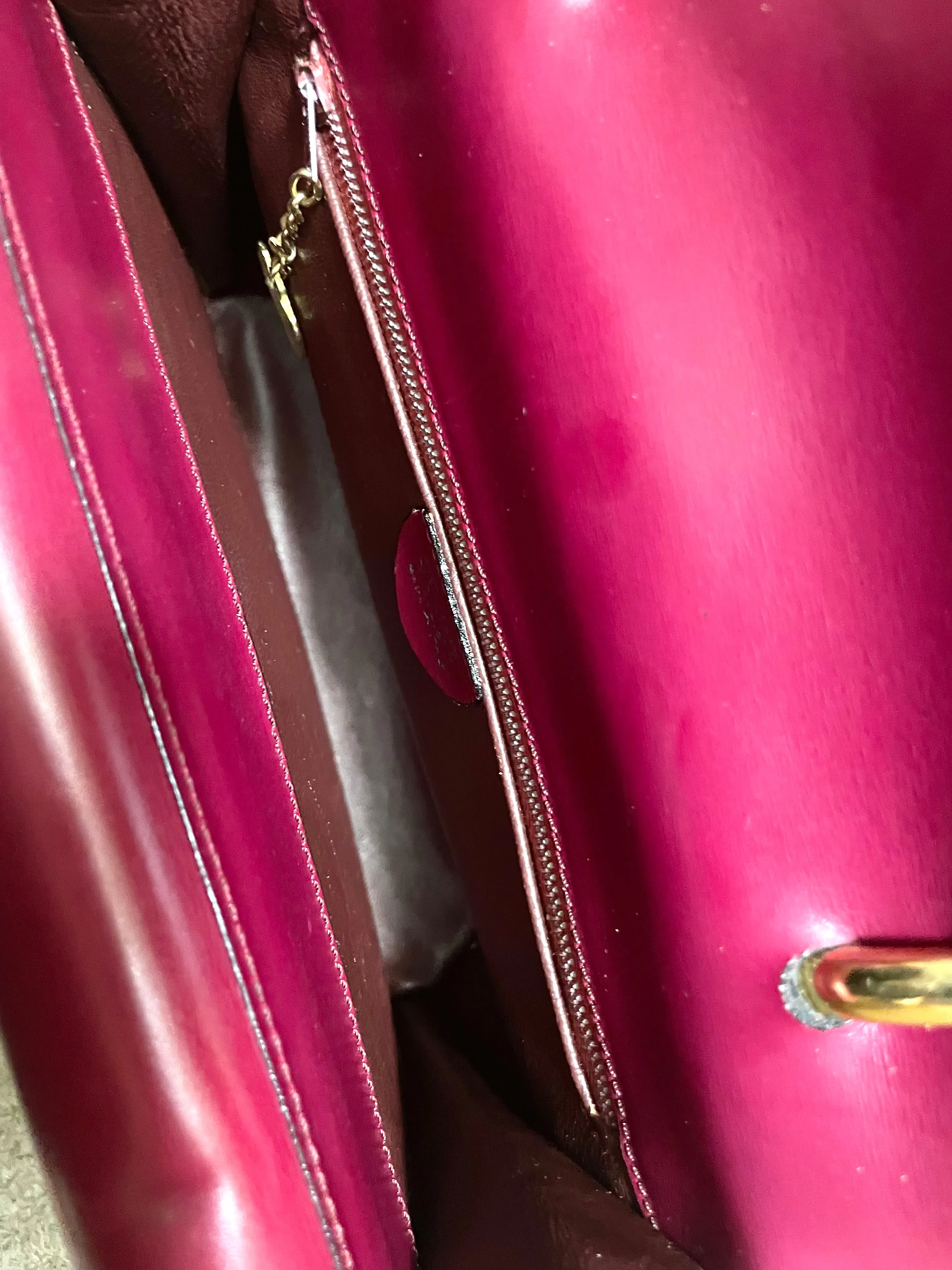 Vintage Celine bordeux,wine red leather  handbag. Classic and elegant purse for daily use. 060903ap