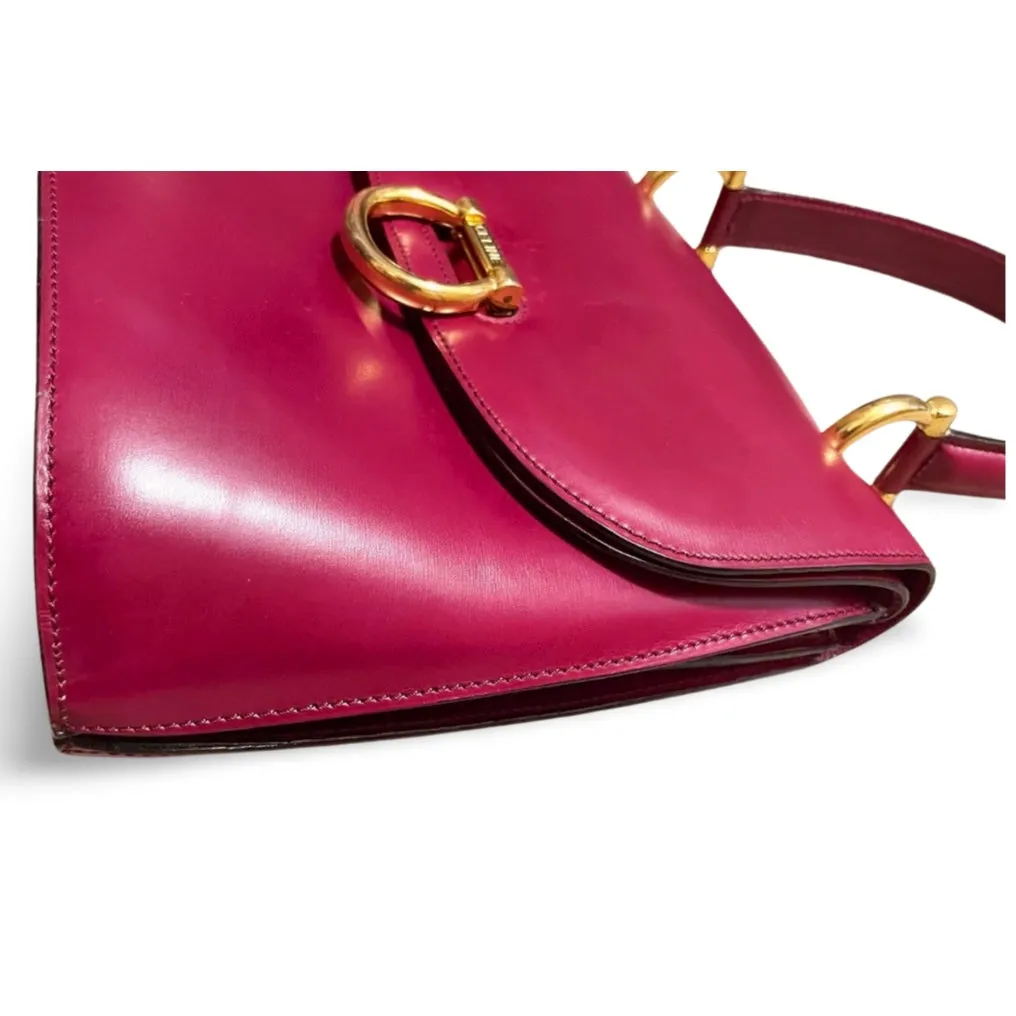 Vintage Celine bordeux,wine red leather  handbag. Classic and elegant purse for daily use. 060903ap
