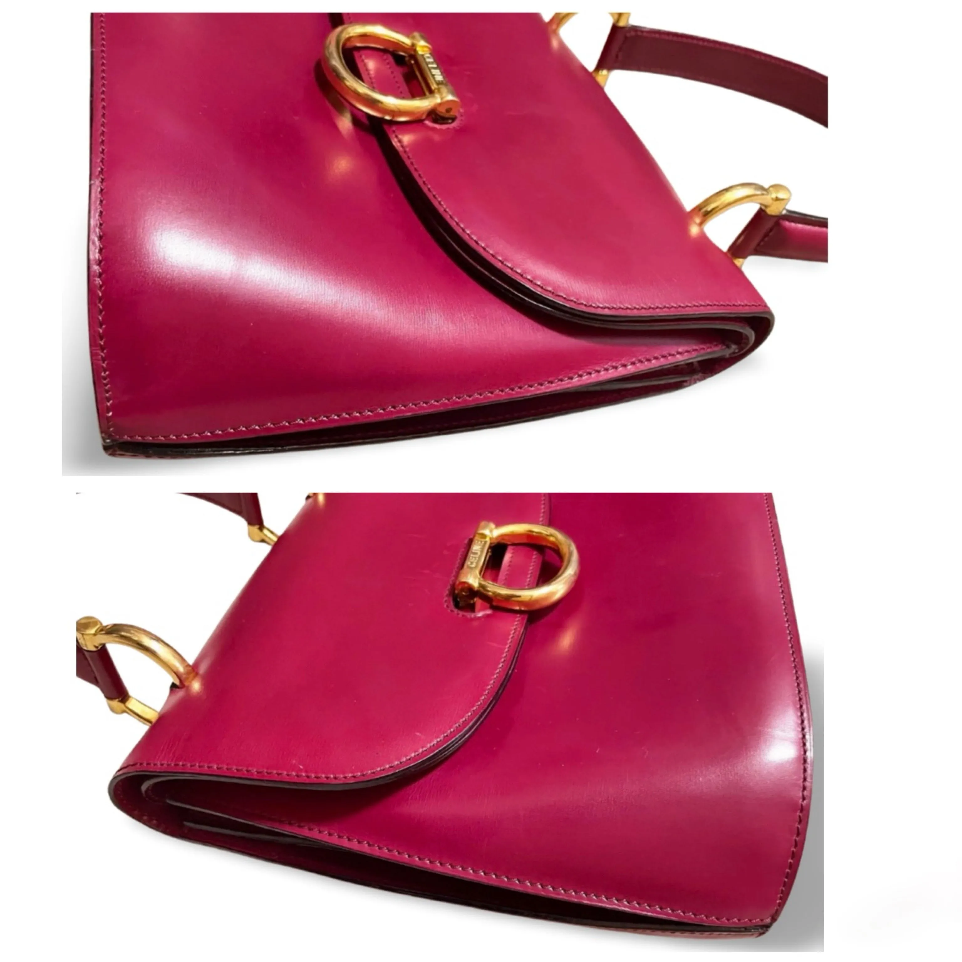 Vintage Celine bordeux,wine red leather  handbag. Classic and elegant purse for daily use. 060903ap
