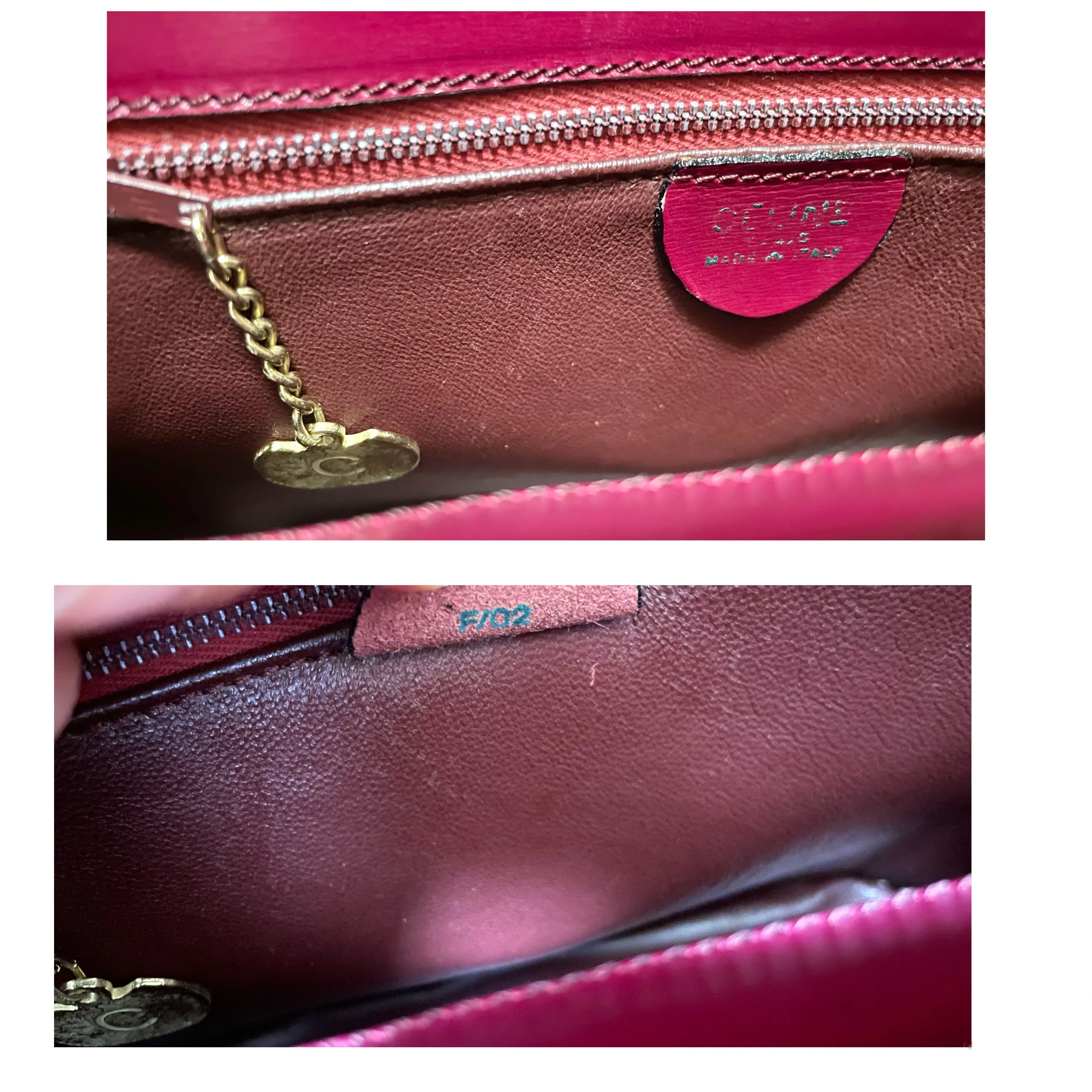 Vintage Celine bordeux,wine red leather  handbag. Classic and elegant purse for daily use. 060903ap