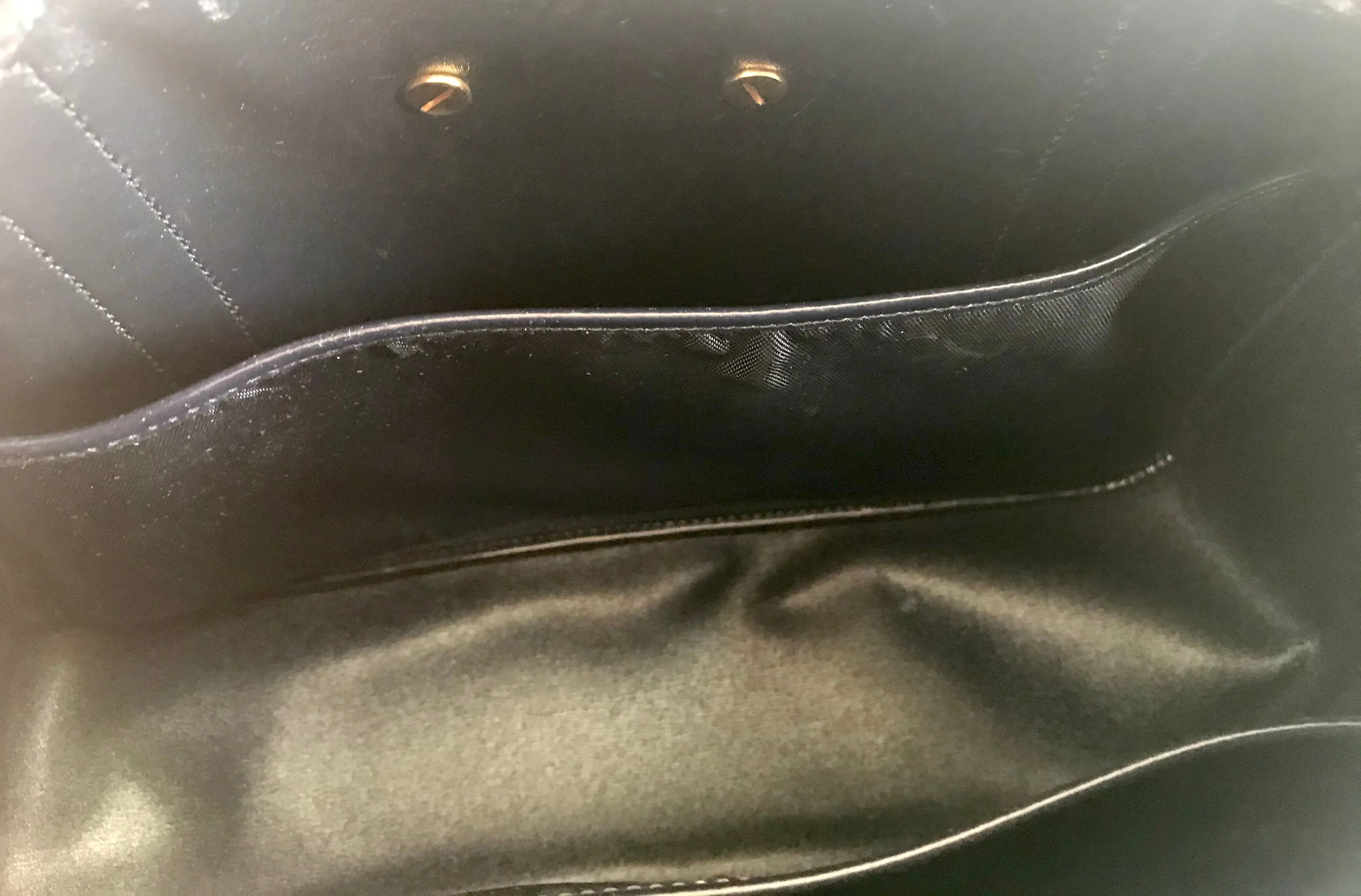 Vintage Christian Dior navy handbag with logo jacquard nylon and leather trimmings. Classic purse. 0506288e