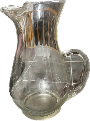 Vintage Etched Glads Pitcher