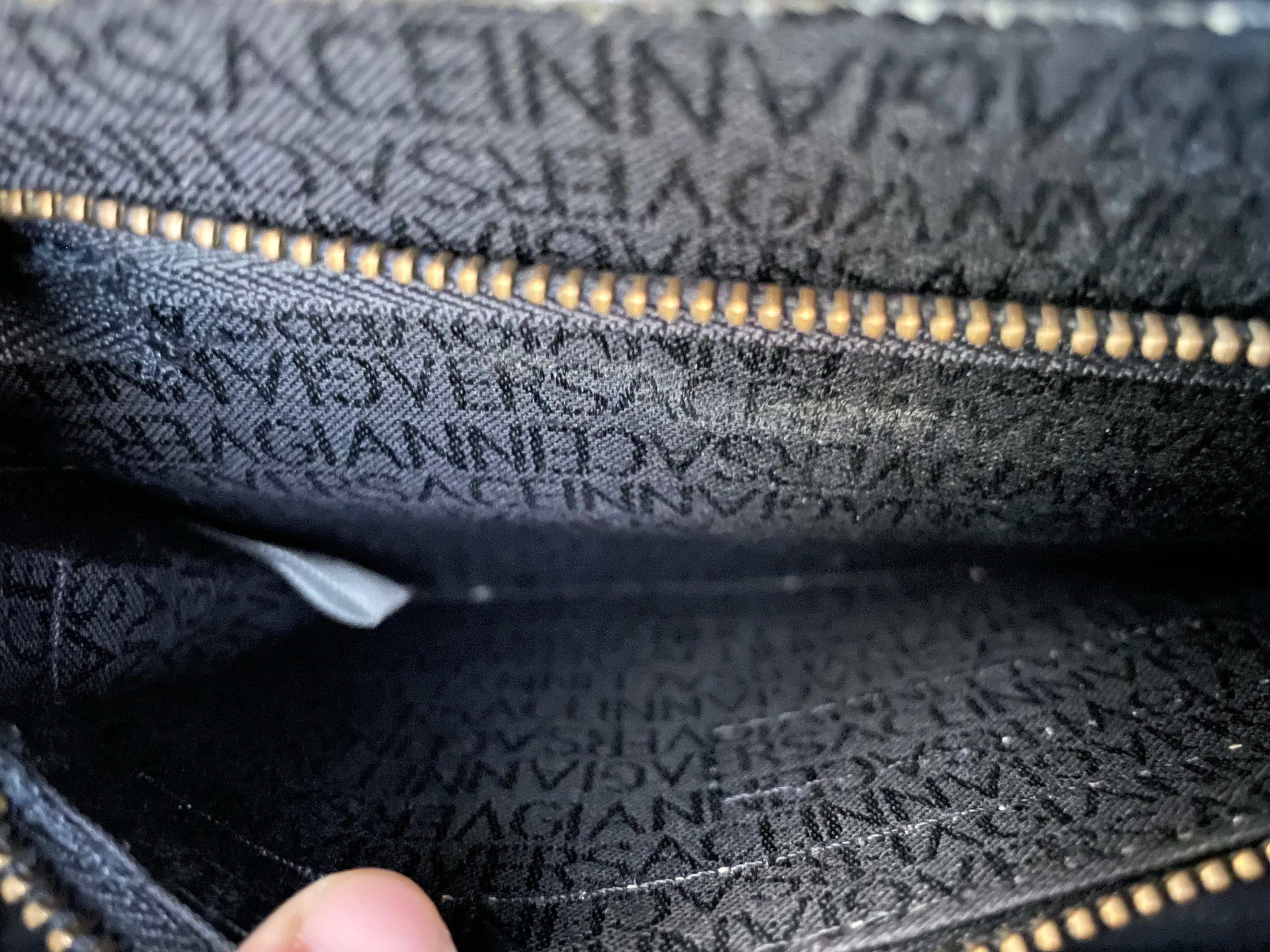 Vintage Gianni Versace black croc embossed leather handbag with Medallion Sunburst charms. Gorgeous masterpiece. 061104y1
