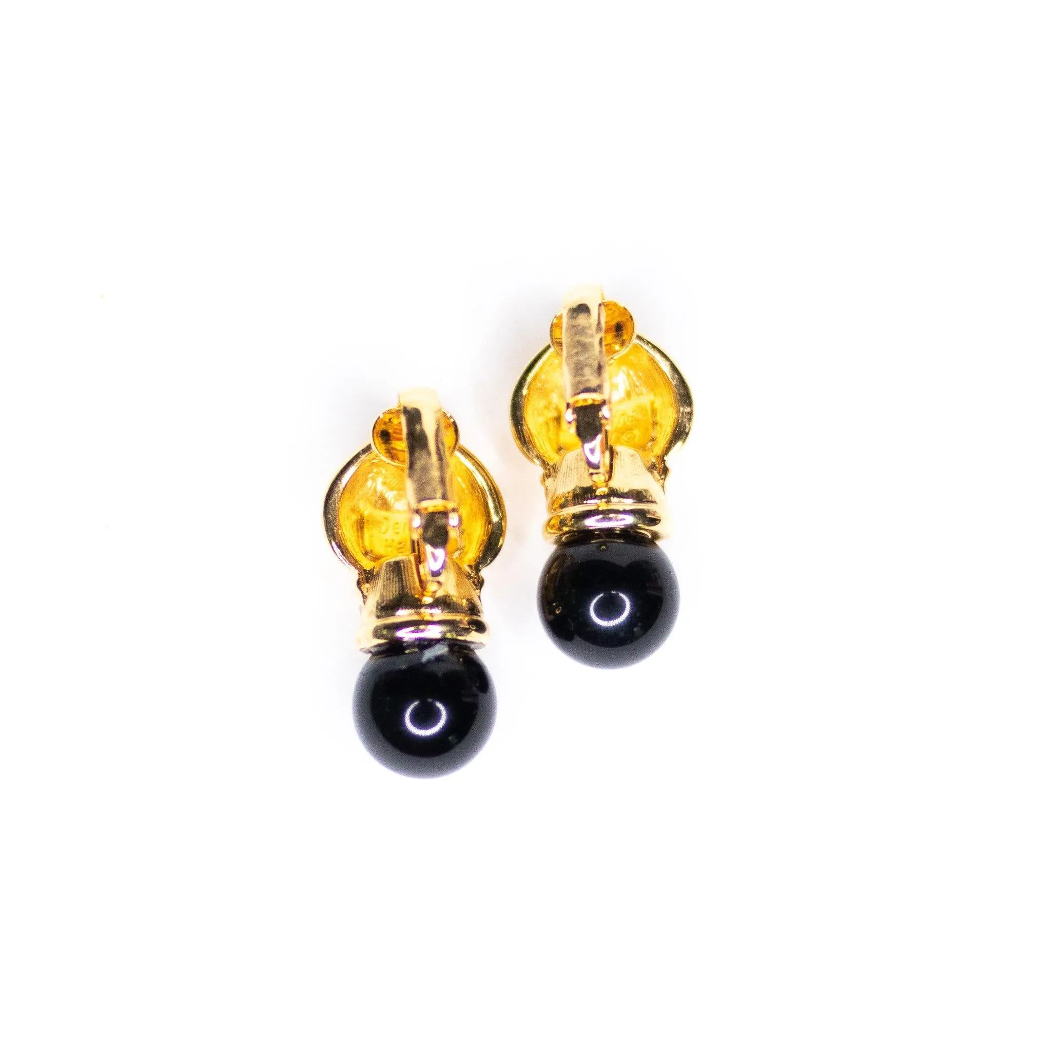 Vintage Gold and Black Statement Earrings