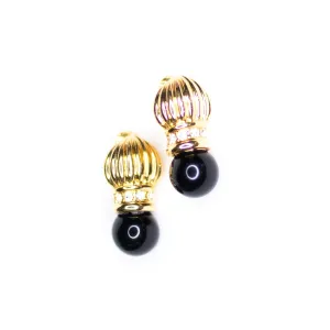 Vintage Gold and Black Statement Earrings